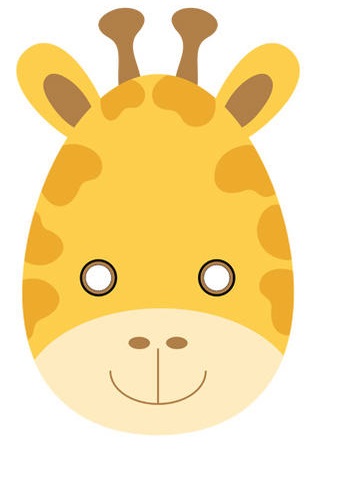 çocuklar için hazır kağıttan Zürafa maskesi şablonu